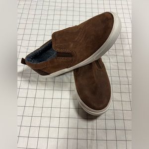 Toddler boys old navy slip on brown faux leather shoes size 10